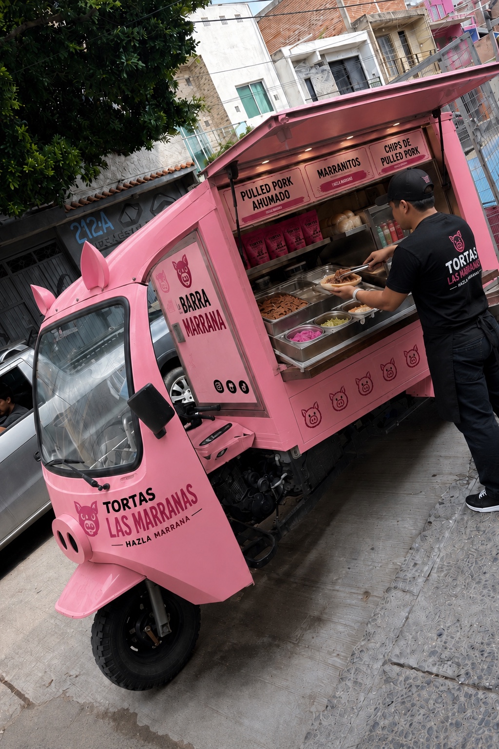 La Motito Rosa de Tortas Las Marranas